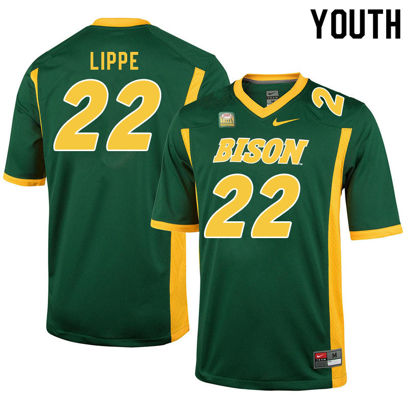 Youth #22 Jake Lippe North Dakota State Bison College Football Jerseys Sale-Green